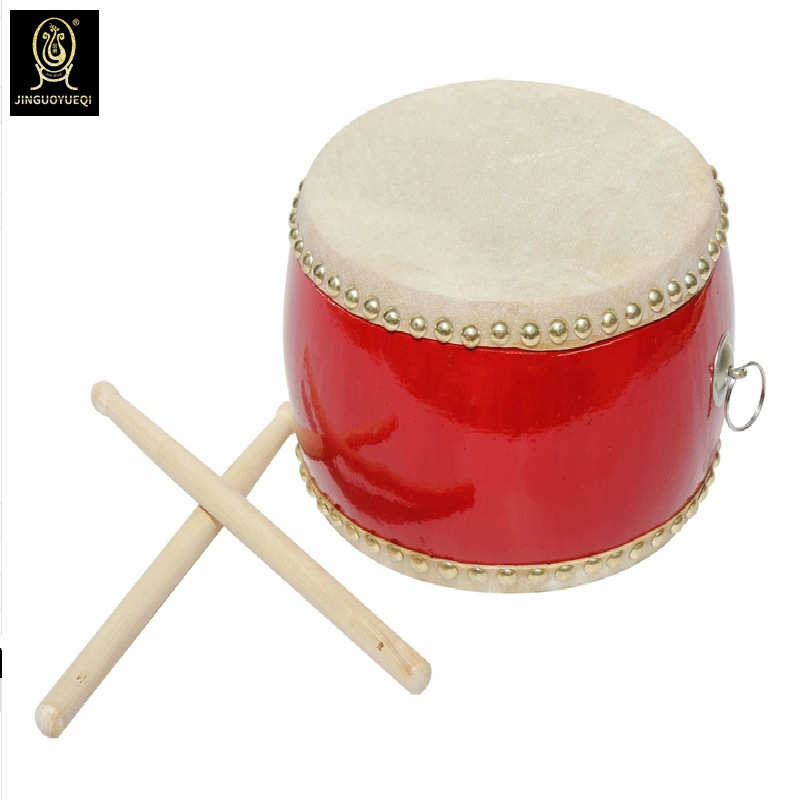 金果6寸堂鼓乐器小鼓中鼓红鼓牛皮鼓盘鼓6寸红鼓学校小堂鼓