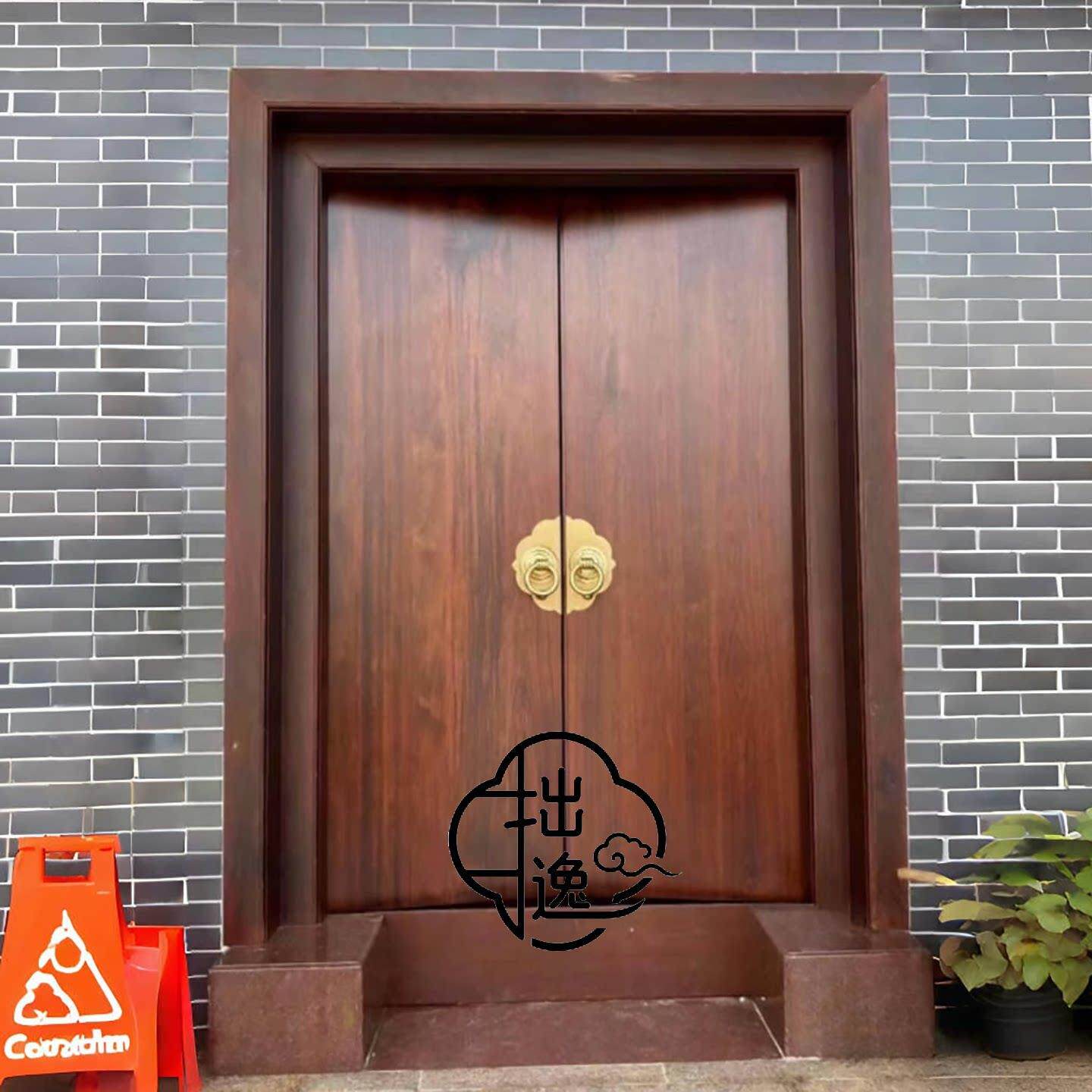 菠萝格实木彷古老式寺庙木门中式乡村自建房别墅庭院双开 关进户