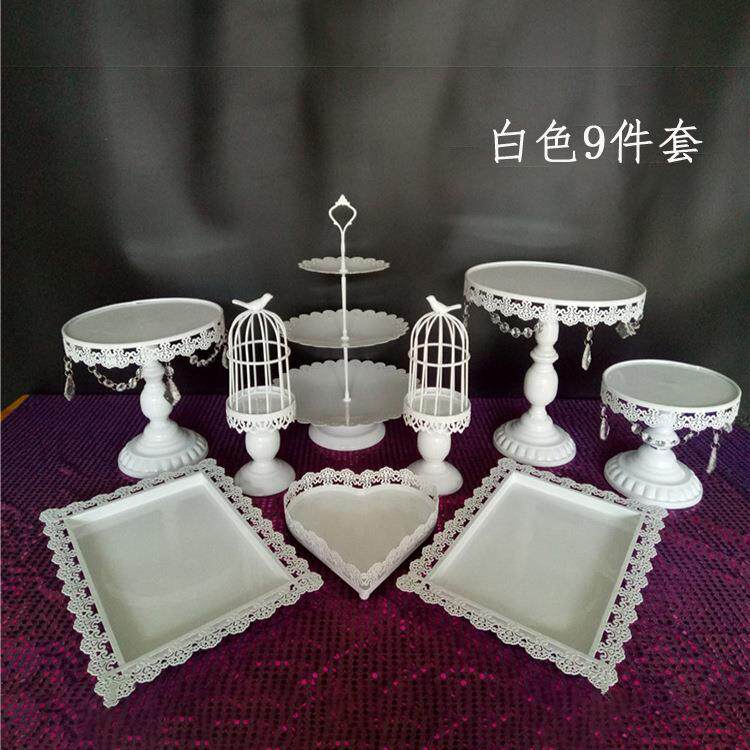 欧式铁艺蛋糕盘西点盘子婚庆甜品台点心杯子蛋糕架蛋糕