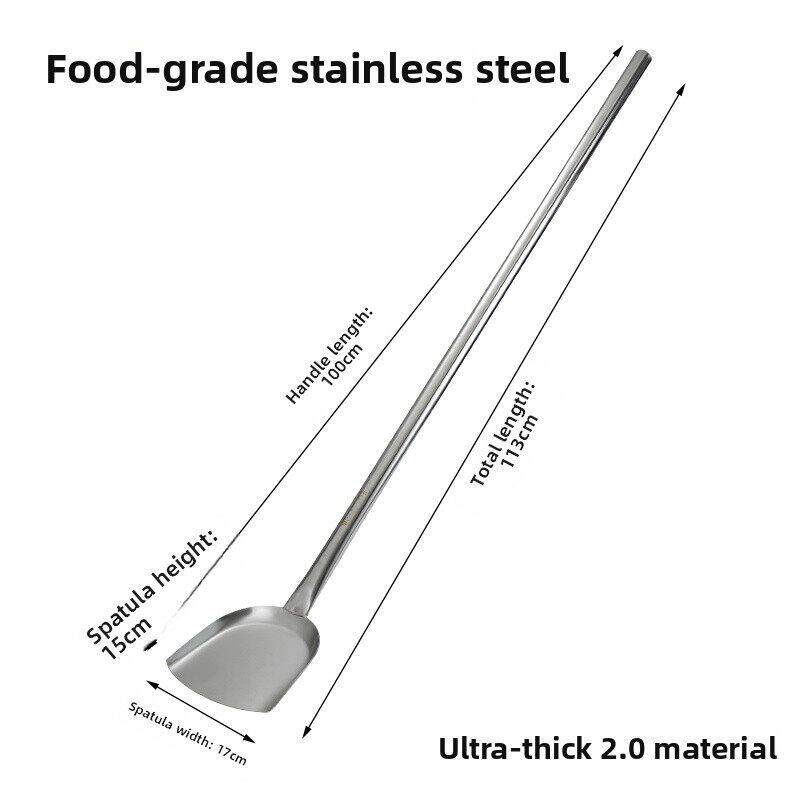 不锈钢刮刀加厚304长柄商用大刮刀烹饪食堂316L不锈钢方形刮刀
