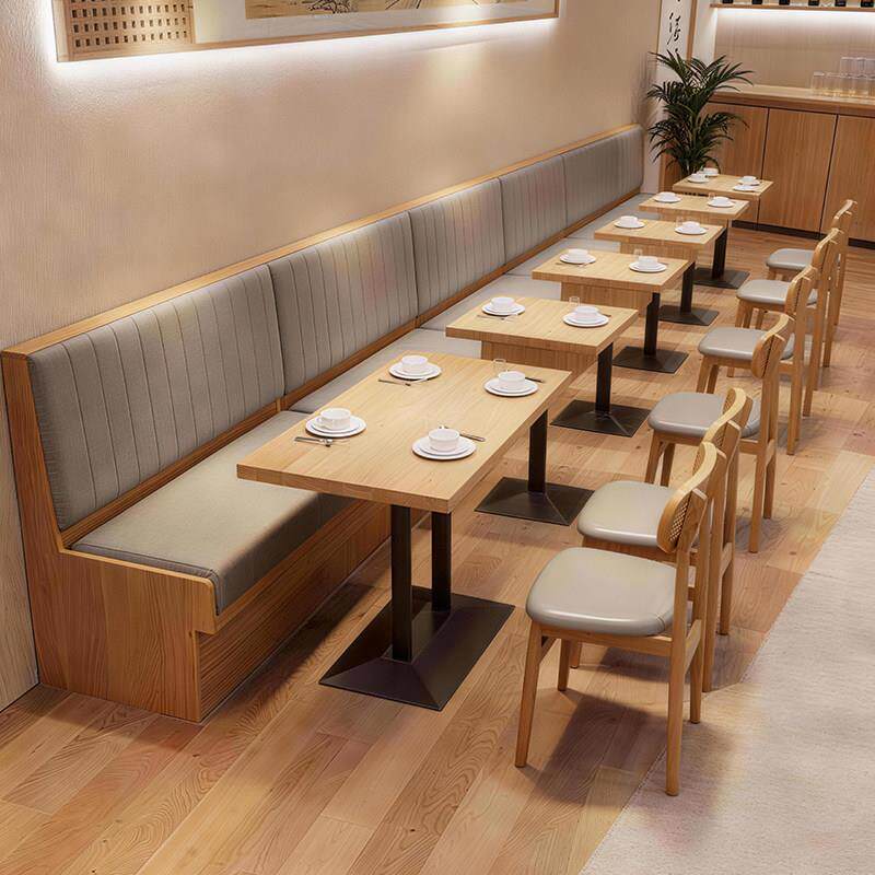 网红奶茶店桌椅组合西餐咖啡厅甜品小吃快餐现代商用家具卡座沙发