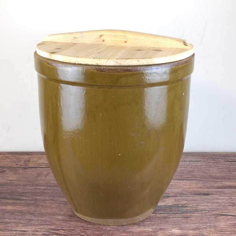 老式土陶中式家用储水缸陶瓷米缸腌菜下酱复古耐高温造景养鱼带盖