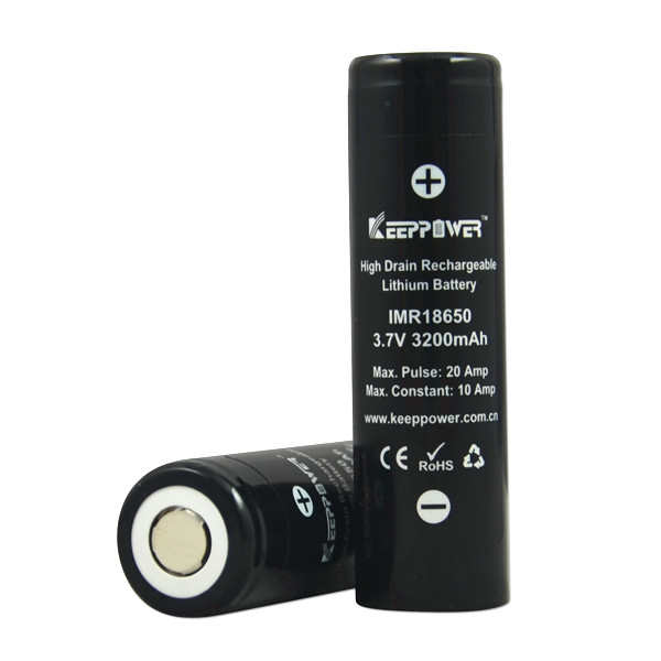 Keeppower IMR 18650 3200mAh 动力 烟雾电池 10A放电 手电筒电池