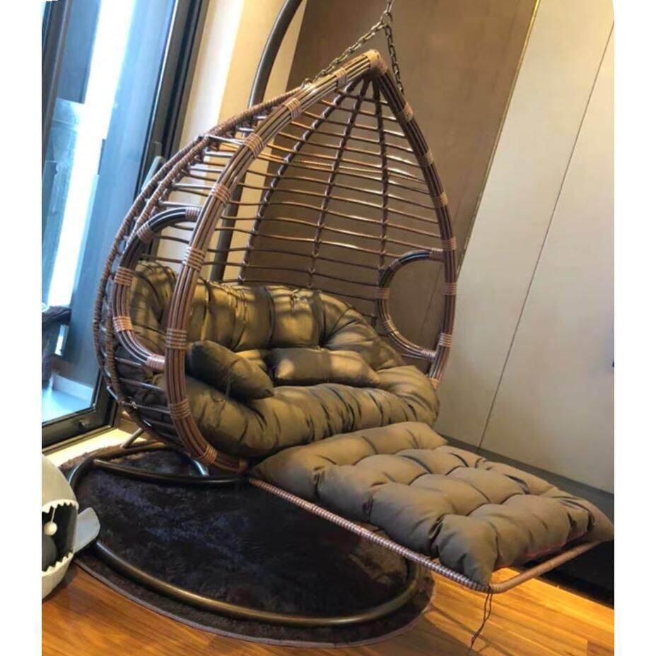 双人吊篮藤椅吊床室内户外秋千摇椅阳台摇蓝椅家用双杆脚踏吊椅