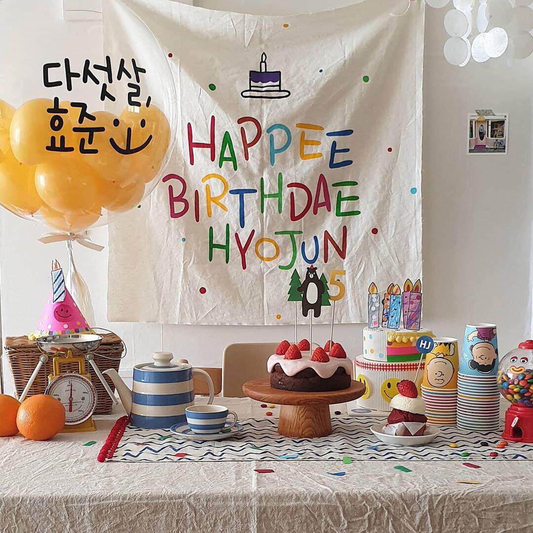 北欧ins风宝宝生日字母挂旗派对场景布置装饰森系儿童卧室挂布