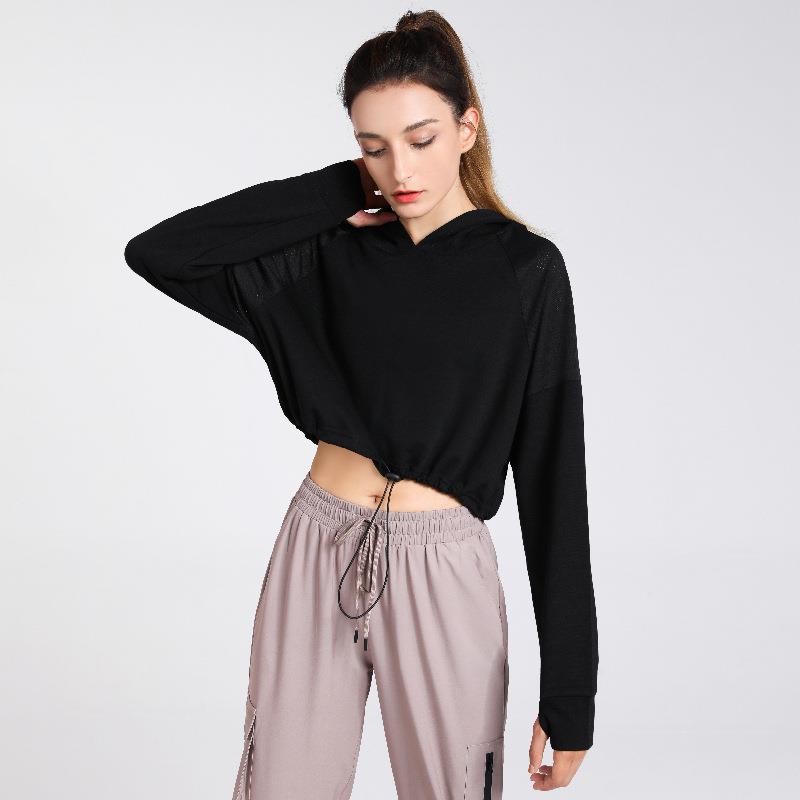 hoodie running wear loose pullover sweater yoga casual