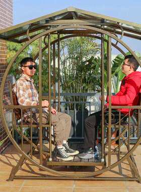 户外荡秋千四人铝合金网红吊椅庭院阳台花园家用休闲摇椅别墅藤编