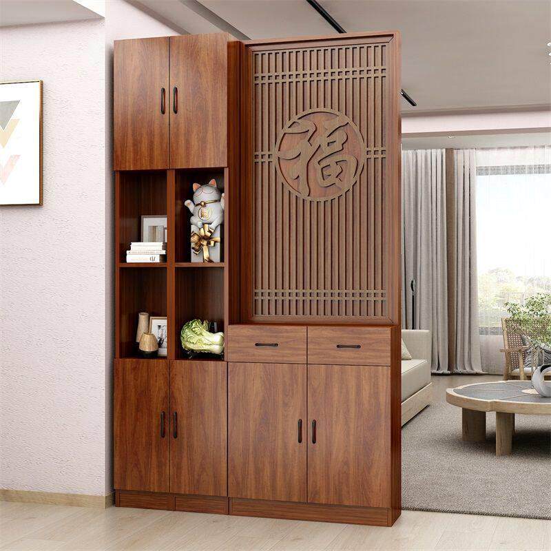 新中式客厅隔断柜简约现代玄关柜入户置物柜进门装饰实木创意鞋柜