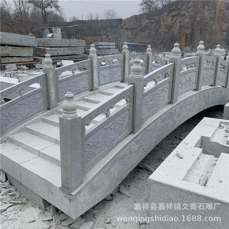 景观流水石桥整体花岗岩石雕小桥水榭拱形便捷石头桥