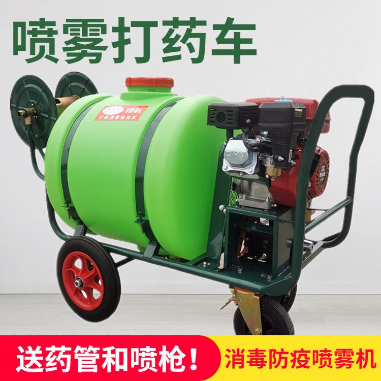 苗圃手推式打药机 园林果树喷农药机器 手推车式汽油花圃喷雾器