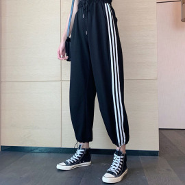 嘻哈hiphop街舞裤子学生百搭休闲裤，爵士舞蹈服宽松束脚裤女练功服