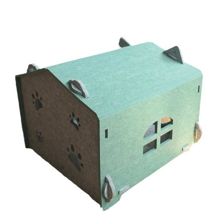 批发毛毡猫窝房子四季通用猫屋猫舍可拆卸毛毡宠物猫窝温馨