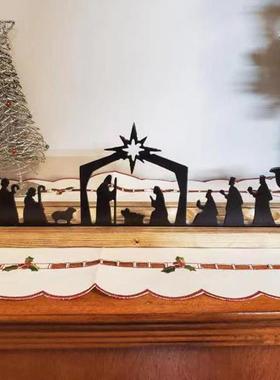 热卖圣诞灯饰金属摆件 圣诞节铁艺蜡烛台 装饰品茶灯架