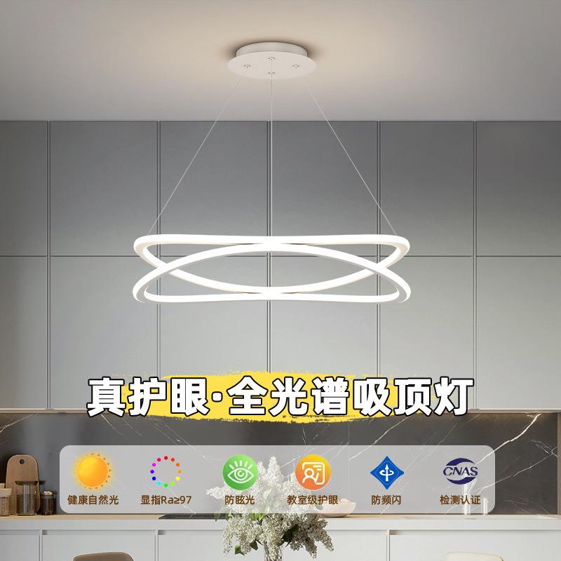 2024年新款餐厅灯吊灯简约现代创意个性圆形led北欧餐桌吧台灯具