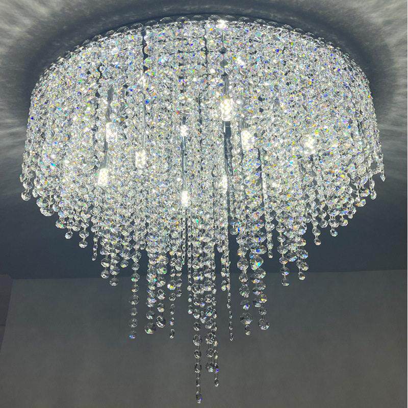 水晶灯圆形客厅灯LED吸顶灯卧室灯餐厅灯现简约水晶灯客厅大气