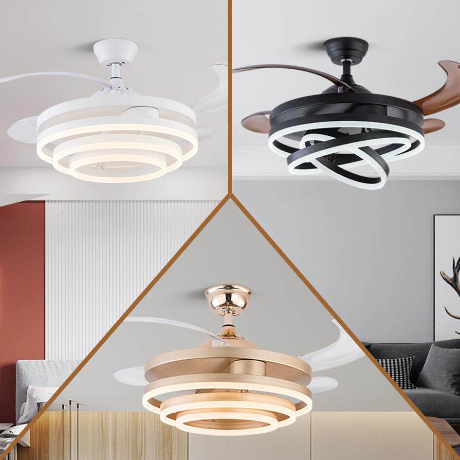 隐形风扇灯餐厅吊扇一体现代简约卧室客厅带电风扇的吊灯家用饭厅