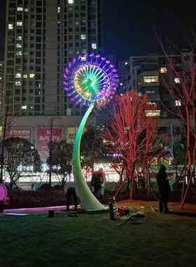 型风力大风动雕塑景区景创观雕塑园林意吉OZP祥风动雕花塑