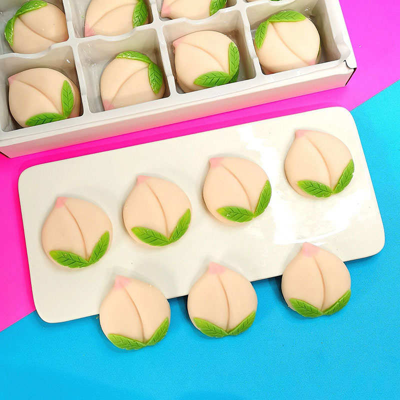 立体粉色寿桃巧克力老人蛋糕装饰爷爷奶奶过寿粉色主题片状大寿字