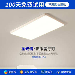 全光谱高显指客厅护眼led吸顶灯简约现代极简创意长方形主卧室灯