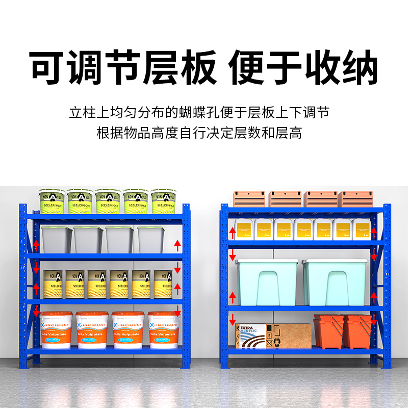 货架储物架仓库多层自由组合置物架家用驿站承重铁架子货架