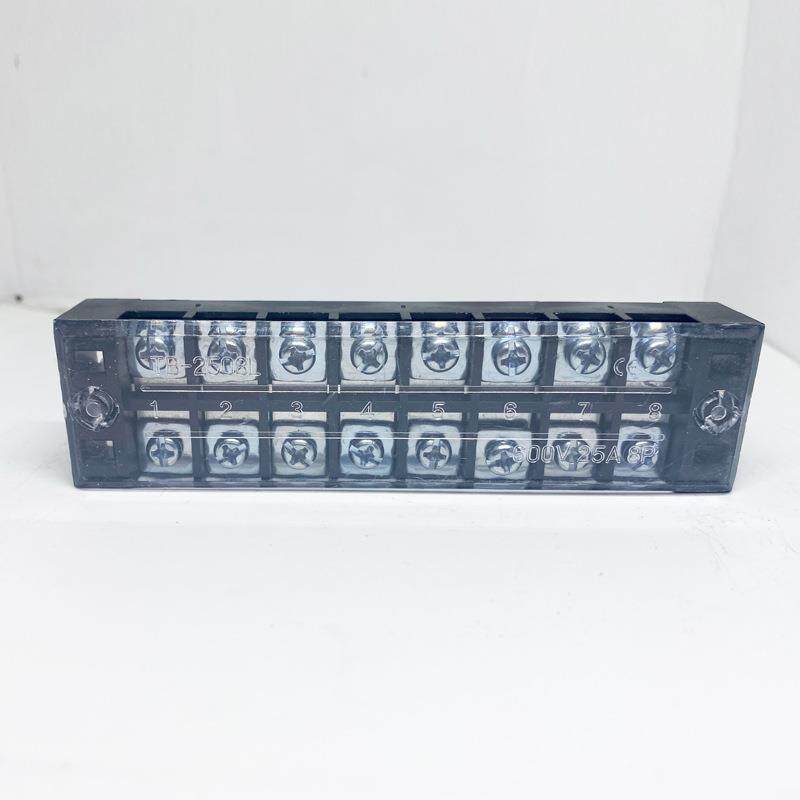 益佳TB2508L接线端子排固定式tb条形25A/8位端子台25只装厂家直销