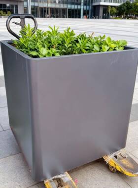 镀锌板花盆花树池户外广场落地大花器商场方形花盆圆角方花槽花箱