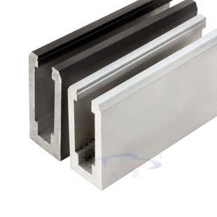 户外灯带钢化玻璃护栏铝槽楼梯平台阳台扶手卡槽明装u型玻璃地槽