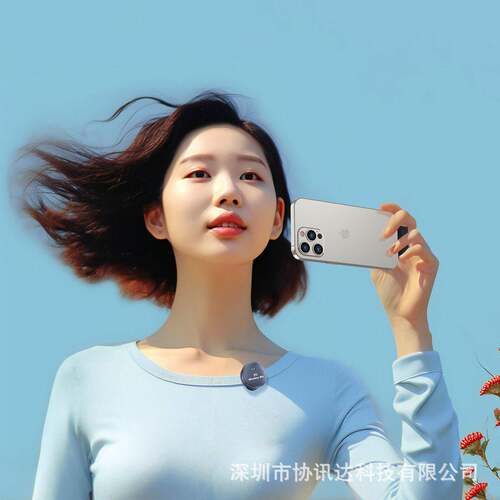 纽扣磁吸无线领夹麦克风一拖二迷你收音麦一键降噪直播录制视频
