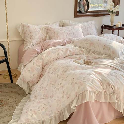 A件法式大花边四套云朵水洗棉轻套奢公主风双52161651层纱被床单