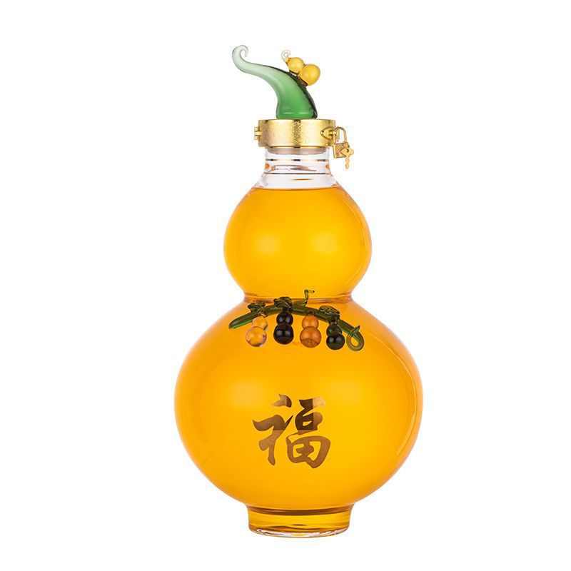 创意玻璃酒瓶 家用高硼硅玻璃酿酒瓶无铅泡酒器密封葫芦玻璃酒瓶