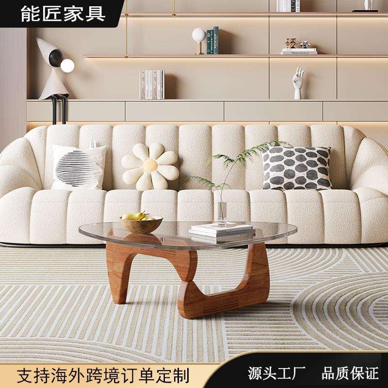 北欧家用茶几客厅小户型现代简约轻奢创意钢化玻璃小外贸收纳