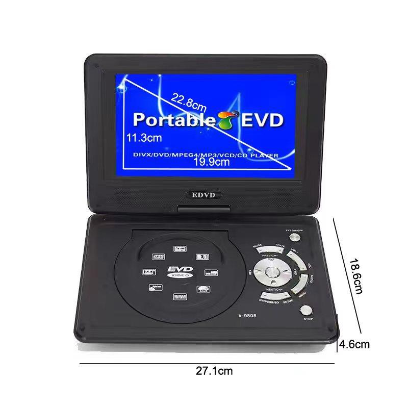 外贸热销品超薄高清9.8寸移动DVD影碟机 带电视 便携式evd播放器
