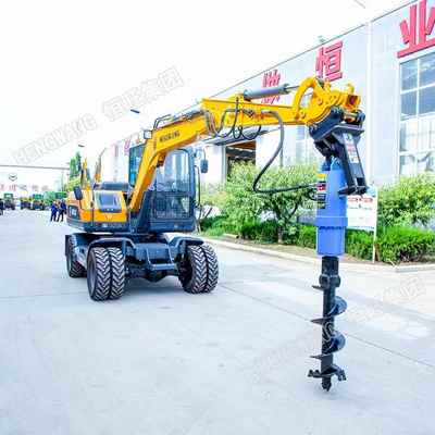 挖机改装螺旋改钻机屋基打桩机拧房地钉桩机挖螺IGB旋打地桩机