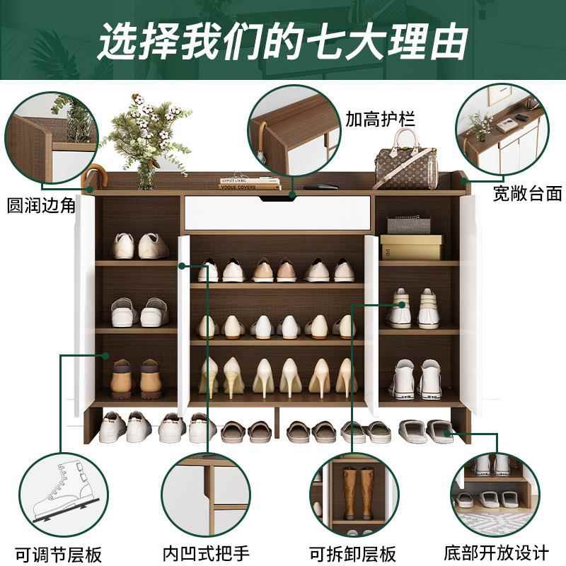 新款直销楼道鞋柜家用门口大容量入户玄关柜2023新爆款实木收纳经图片