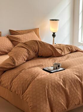 A类全棉60三层纯000000纱立体提S花棉床四件套纯色春夏床上用品笠