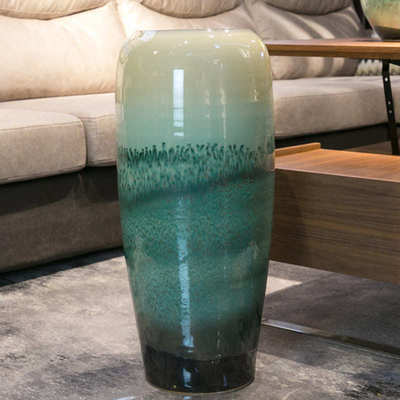 插花陶瓷器简约清新摆件客厅装饰摆件竹富贵小景德镇花瓶干花家居