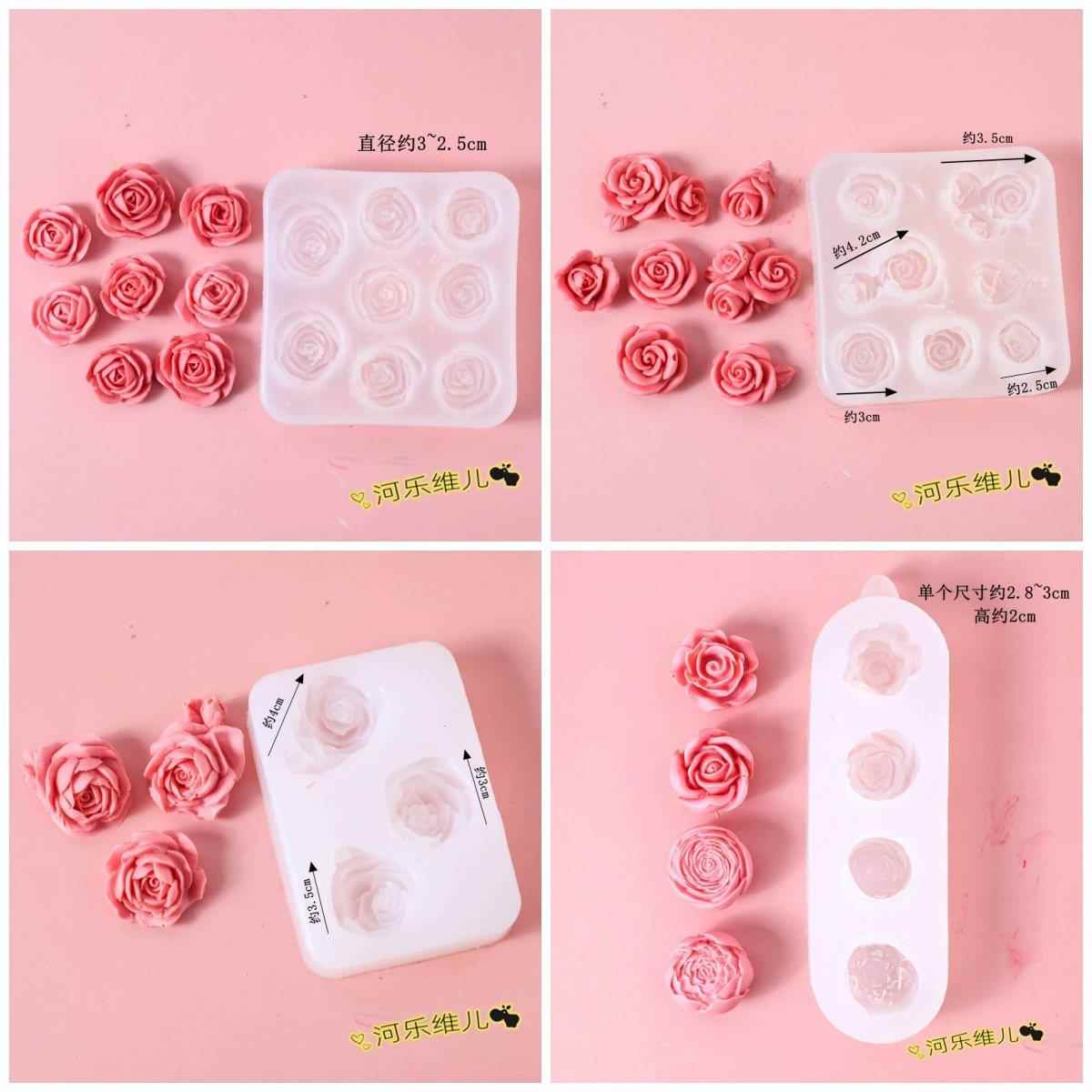 河乐维儿 巧克力立体玫瑰花硅胶模具 蛋糕烘焙用品硅胶模具