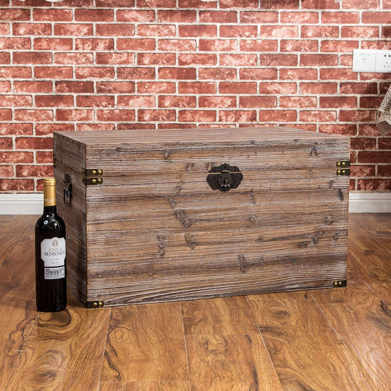 木箱子儲物箱帶鎖實木收納箱小木盒複古做舊服裝紅酒店裝飾箱 如在類目 收納整理, 家庭收納用具, 儲物箱, 收納箱中 - 來自Buy2taobao.com提供專業的淘寶代購服務