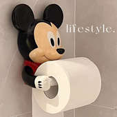 卡通米奇卷纸架卫生间纸巾盒壁挂式 免打孔厕所置物架创意纸巾架