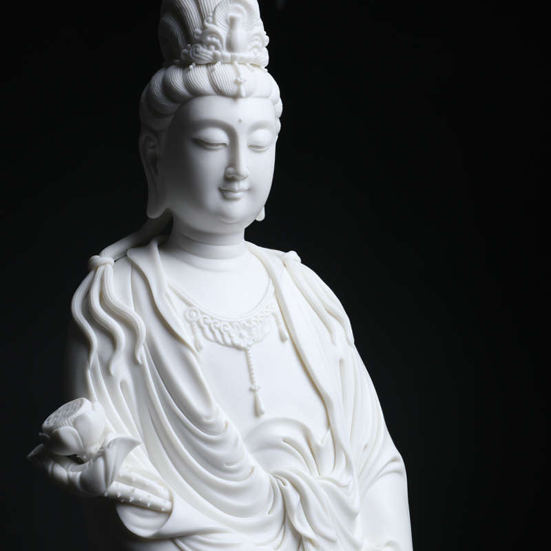 戴玉堂林建平陶瓷摆件《莲花观音菩萨像》佛像客厅供奉家居饰品