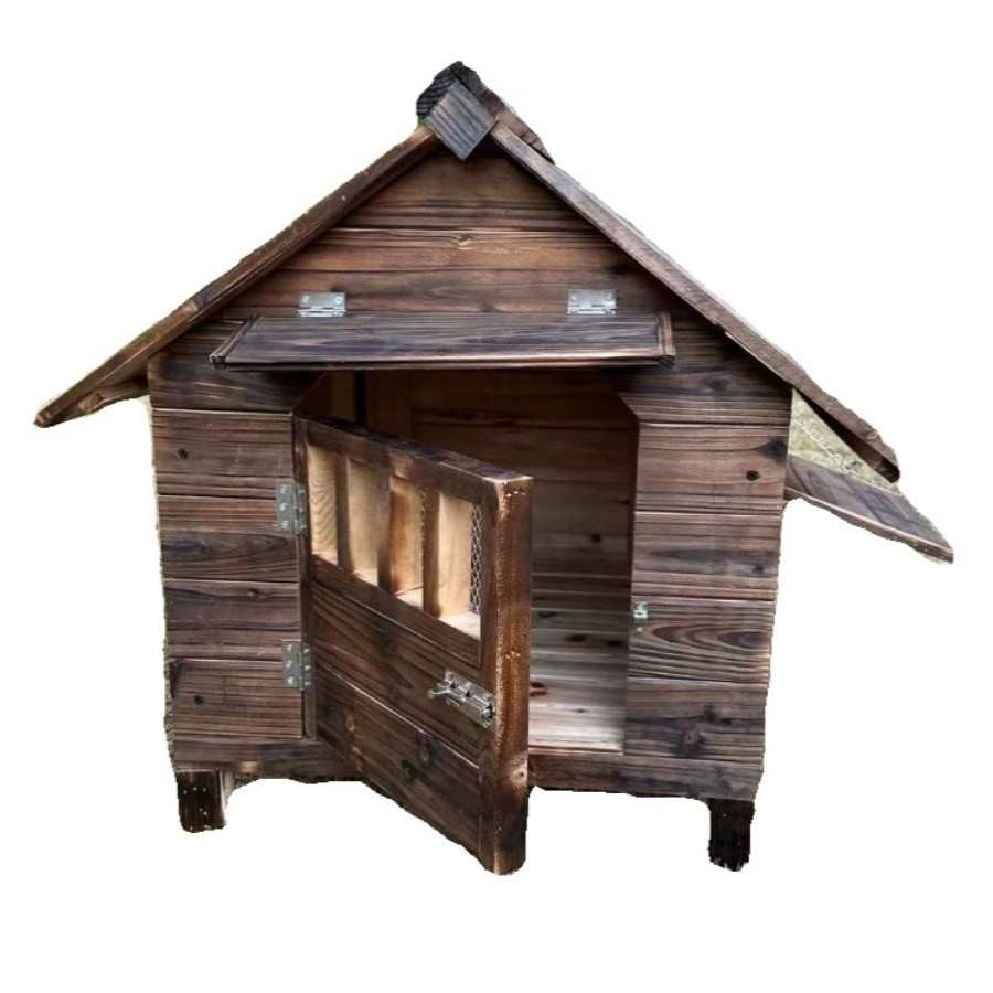 防雨室外碳化木四季狗房子猫房子狗窝猫窝宠物屋狗舍