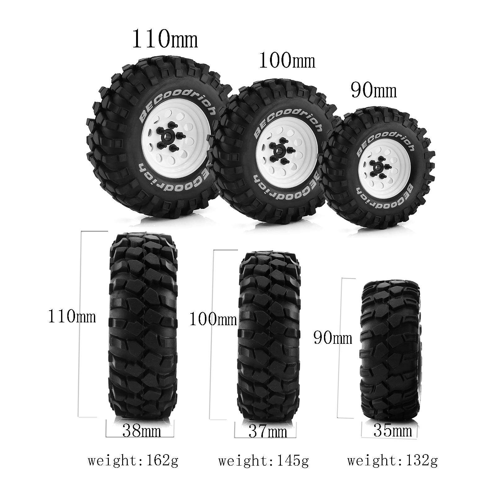 1.9寸FR4轮毂TRX4仿真FMS攀爬NT4轮胎110mm直径SCX10 W147