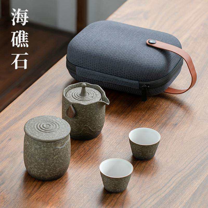 旅行车载茶具套装便携式远山快客杯一壶二杯带茶罐泡茶壶LOGO