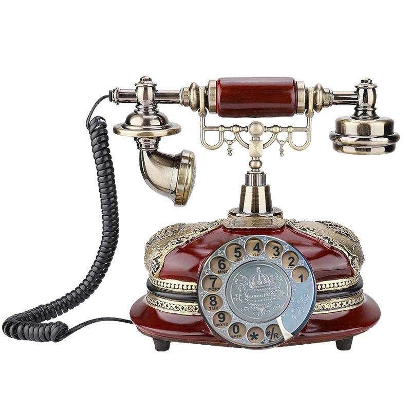 高档仿实木电话仿古电话机复古欧式电话时尚创意古董家用办公座机