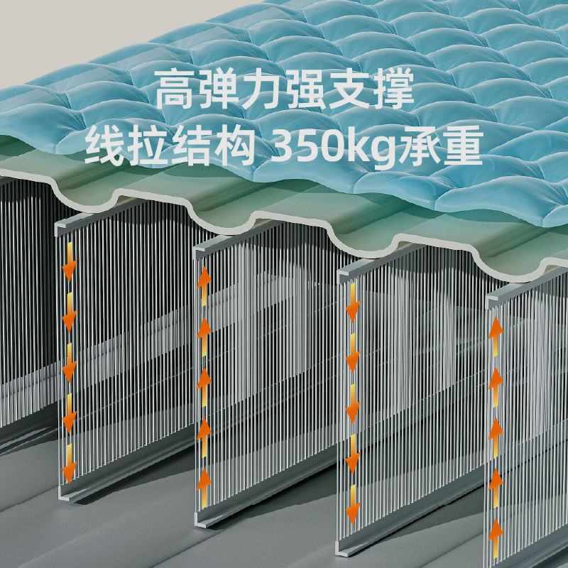 新款充气床植绒家用双人加高充气床垫可折叠全自动充气床垫