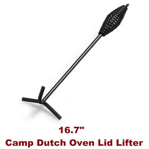 Dutch Oven Lid Lifter Cast Iron Camp Lifting and Carrying