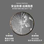 镜子挂镜卫生间浴室镜子v挂墙式 复古圆镜壁挂银镜洗手间洗手洗漱