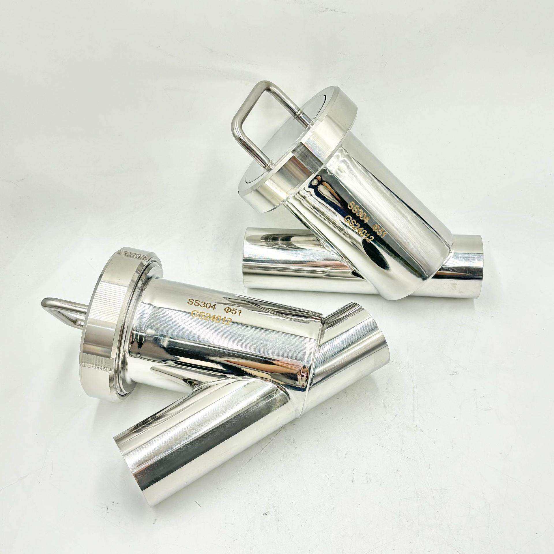 304 316不锈钢卫生级焊接式Y型过滤器 对焊过滤器斜插式Φ25 DN50