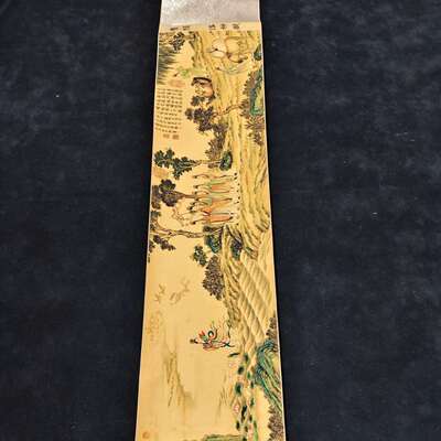 防伪小卷画 曹植洛神赋画 绢布图长卷画卷轴客厅装饰画国画工艺品
