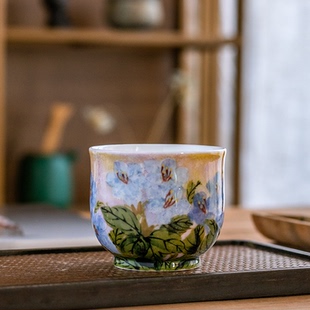 重工油画系列罗汉杯手绘釉下五彩茶杯品茗杯主人杯高端家用杯送礼